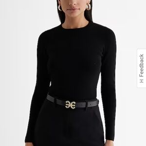 EUC Silky Soft Fitted Ribbed Crew Neck Sweater